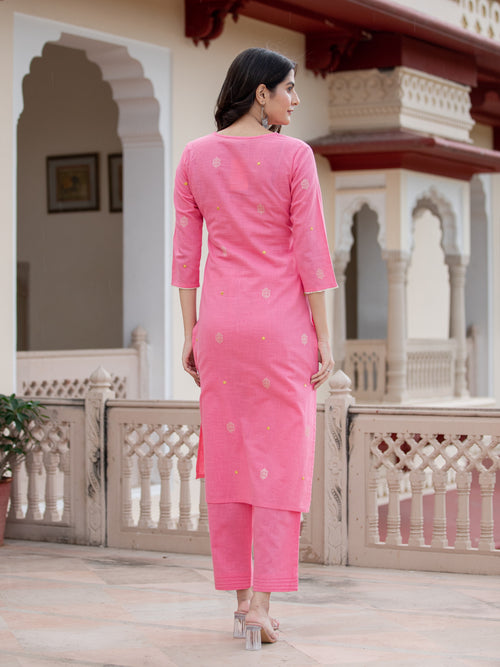 3PC MIRROR WORK EMBROIDERED KURTA PANT SET