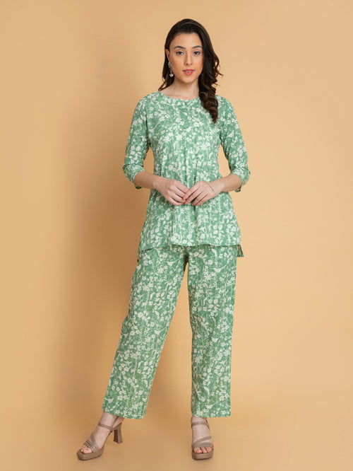 PRINTED SCHIFFLI CO-ORD SET HAND CRAFTED