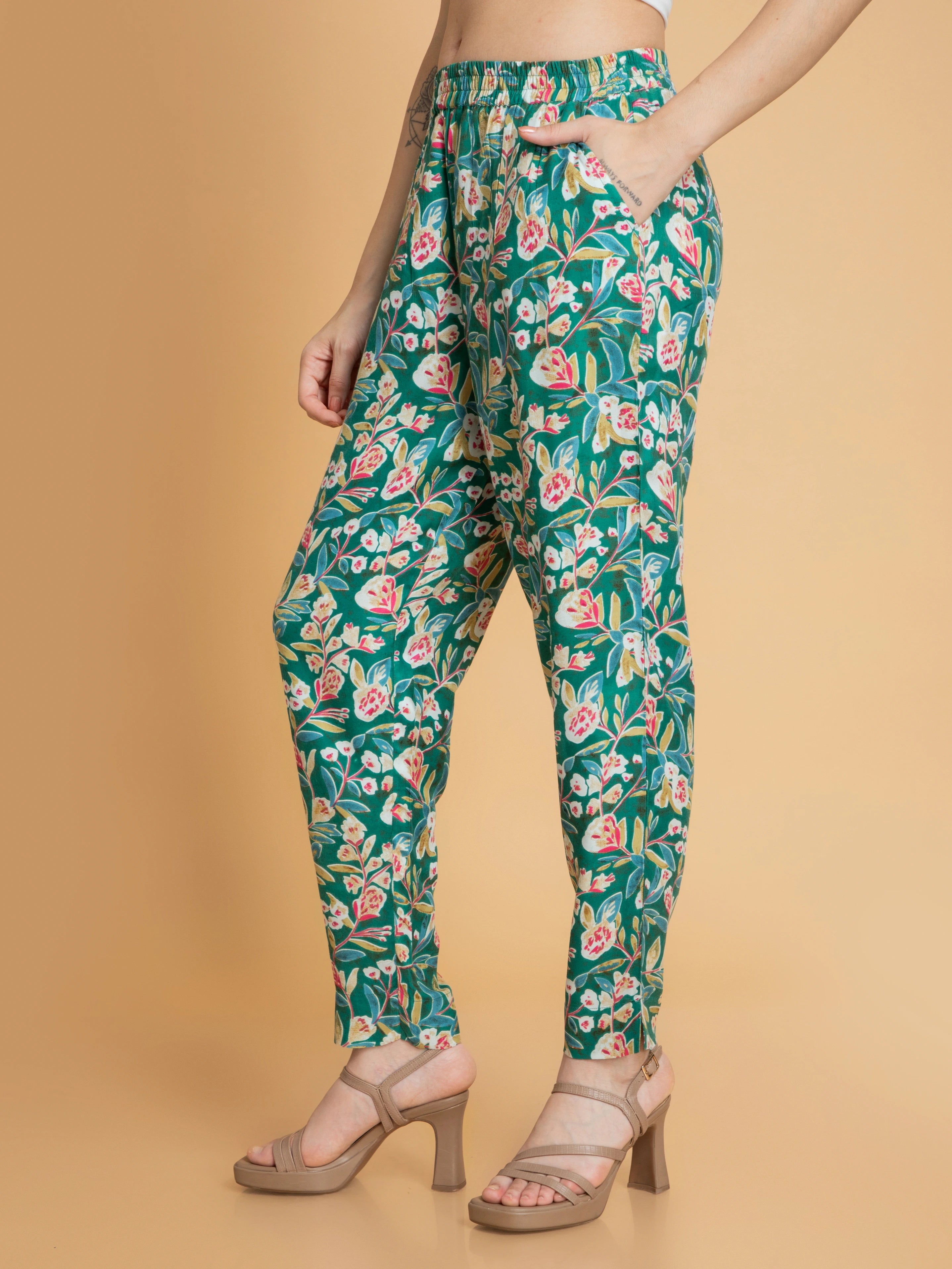 Women Medium Green FASHION WEAR CO-ORD SET WITH STONE EMBELLISHMENT
