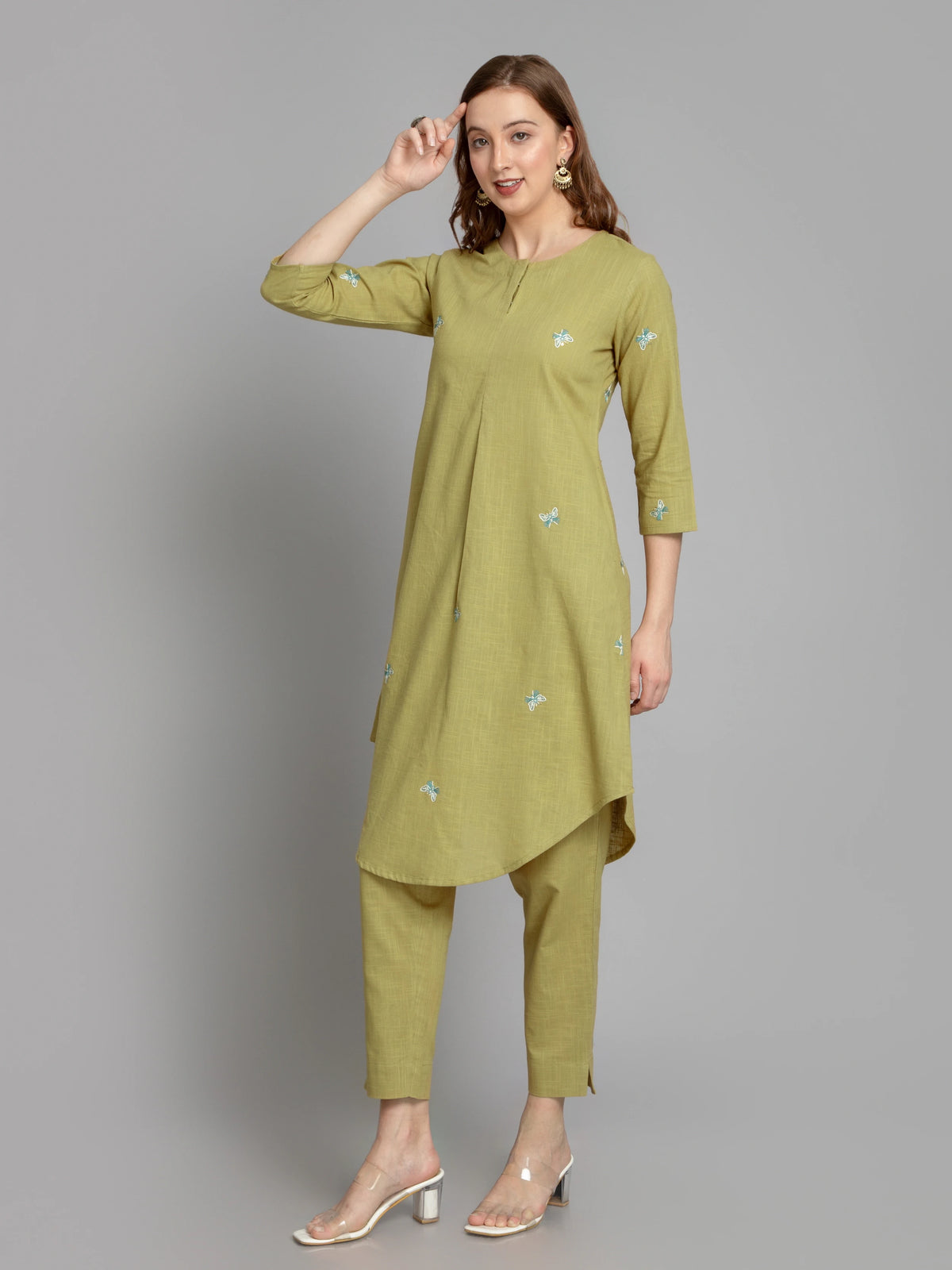 SUTI WOMEN COTTON 2PC EMBROIDERED CO-ORD SET