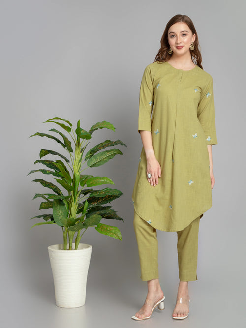 SUTI WOMEN COTTON 2PC EMBROIDERED CO-ORD SET