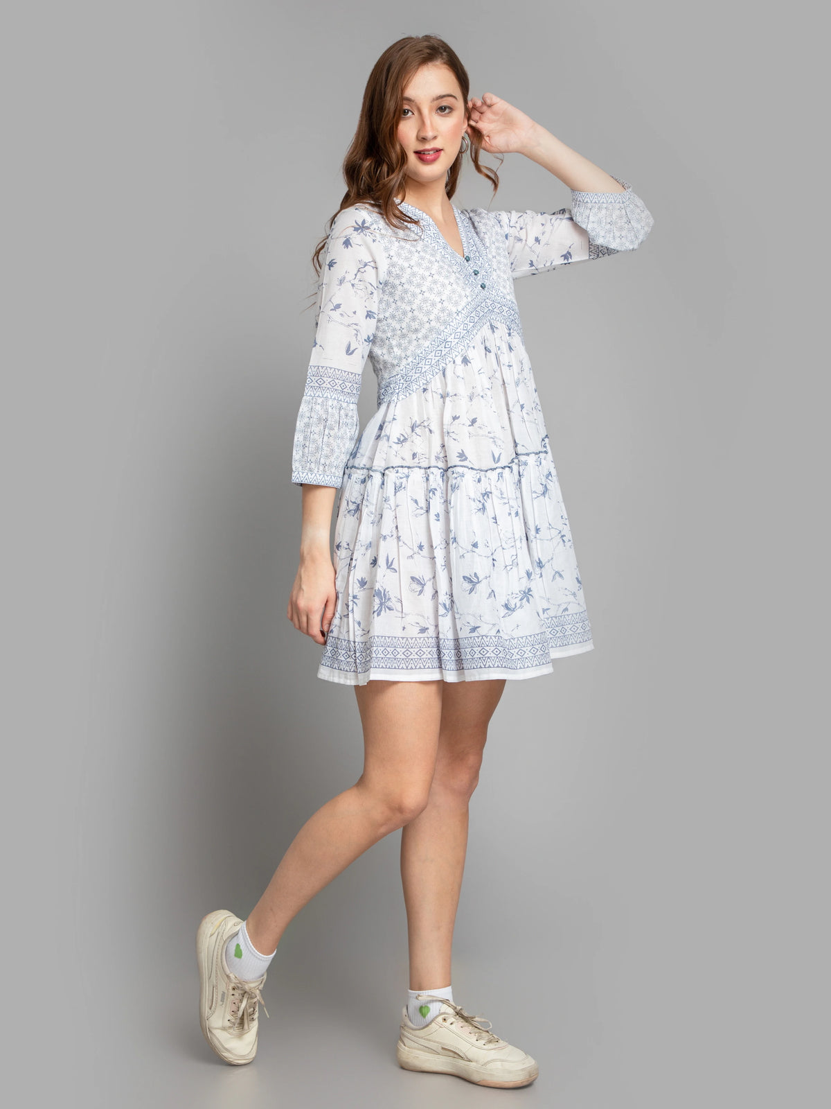 PRINTED STYLISH ALIYA CUT SHORT DRESS