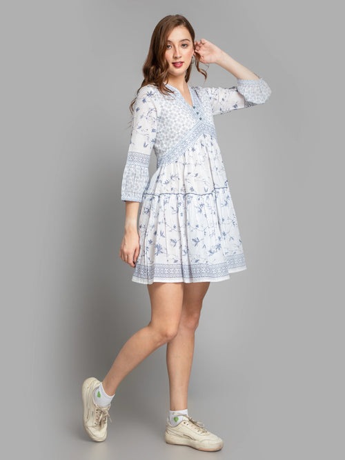 PRINTED STYLISH ALIYA CUT SHORT DRESS