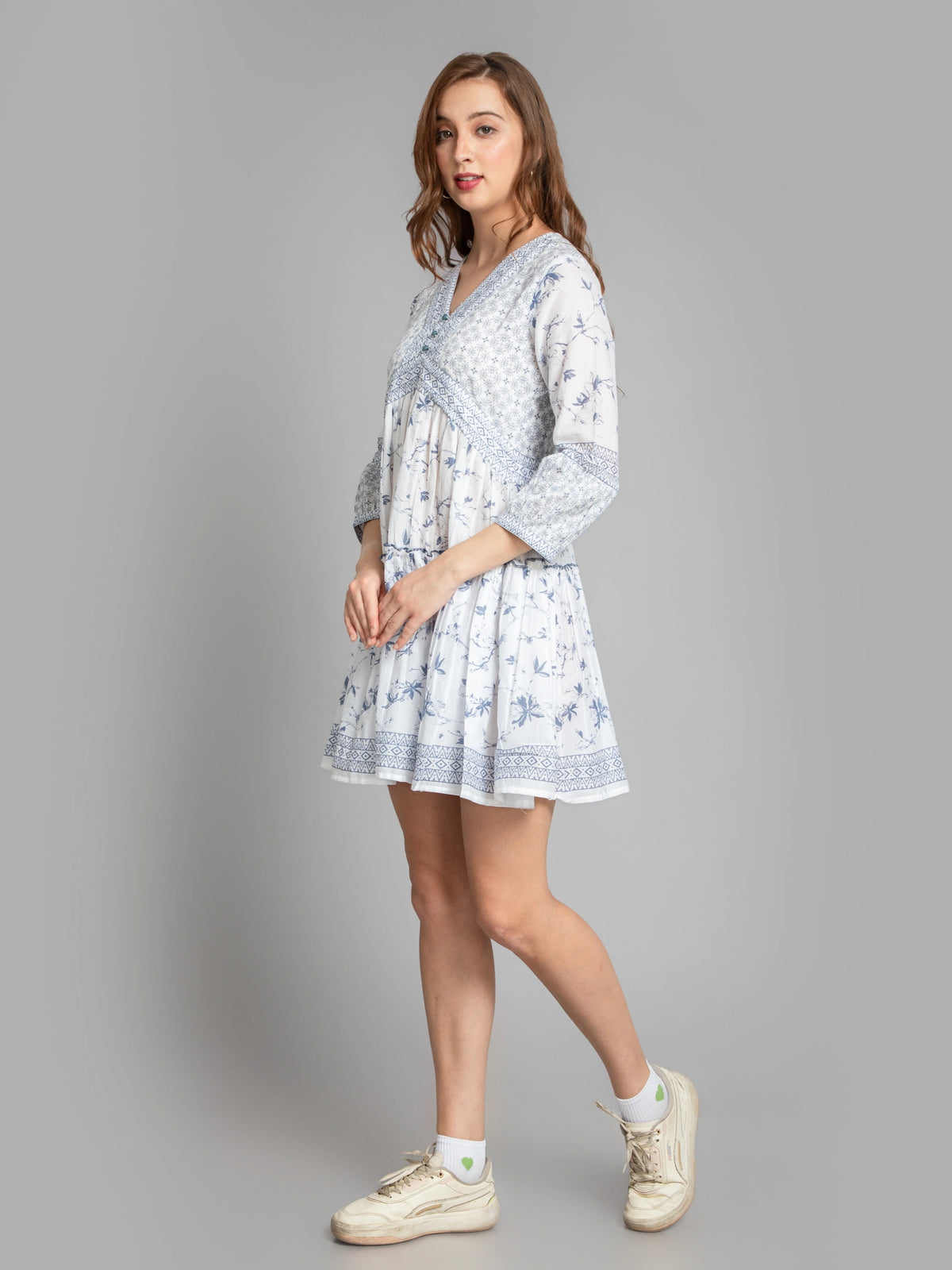 PRINTED STYLISH ALIYA CUT SHORT DRESS