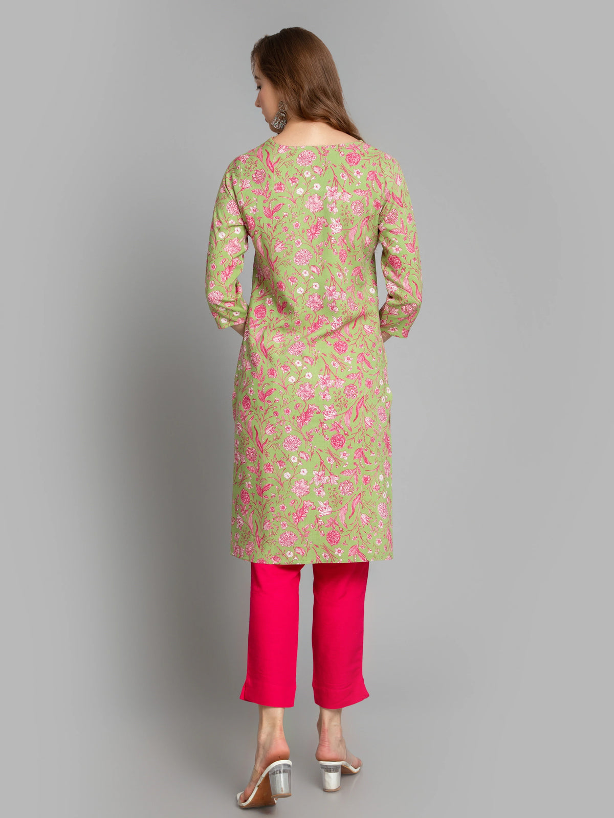 Floral Printed Rayon Long Kurti