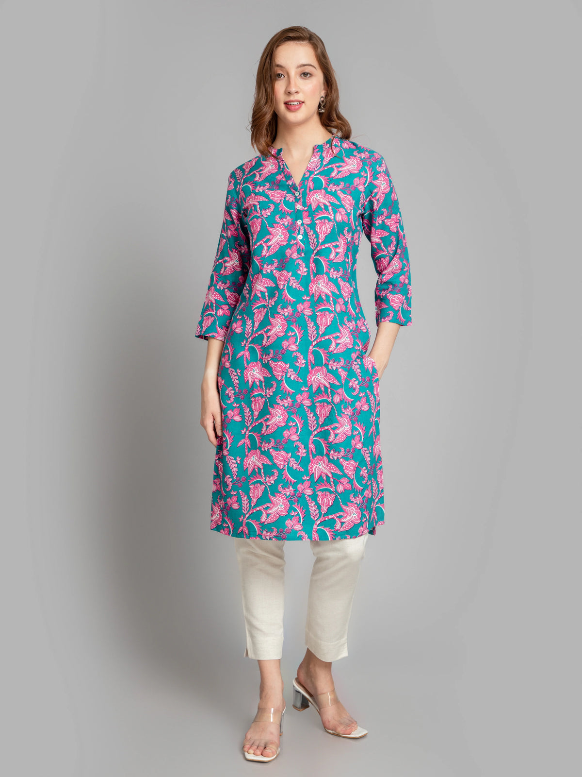 Rayon Contemporary Printed Long Kurti