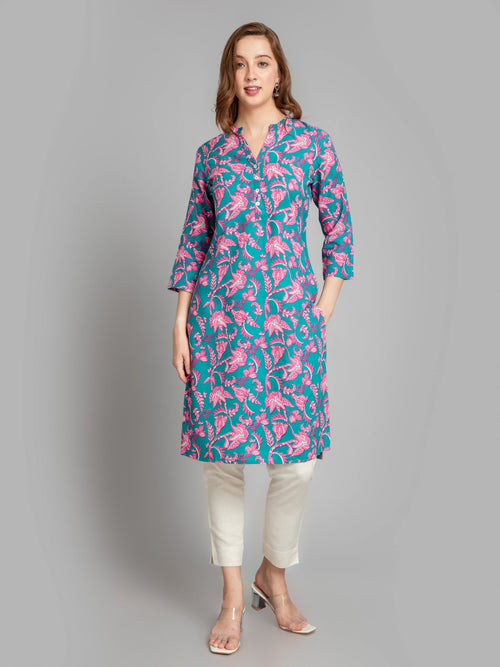 Rayon Contemporary Printed Long Kurti