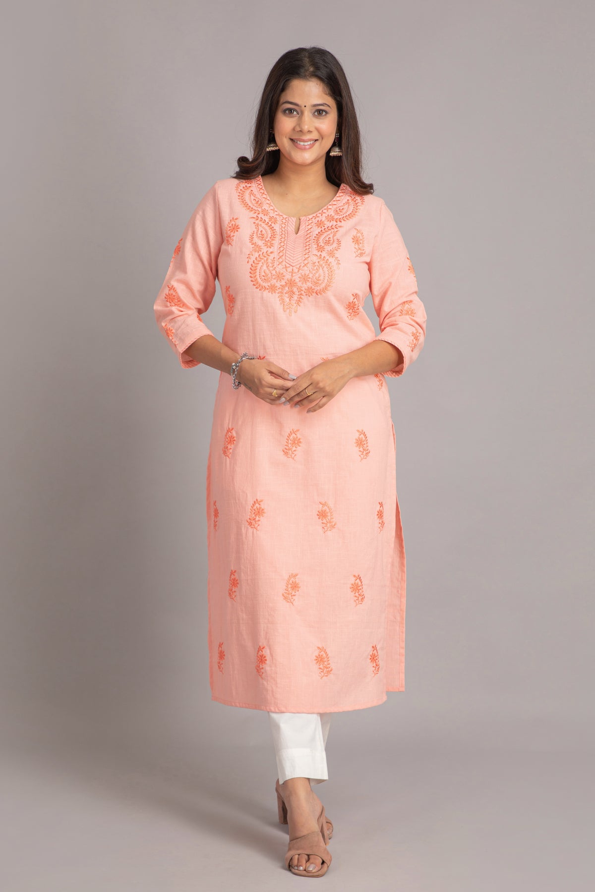 Embroidered Straight Long Kurti