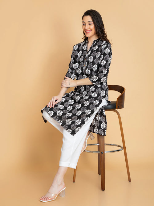 Rayon Contemporary Printed Long Kurti