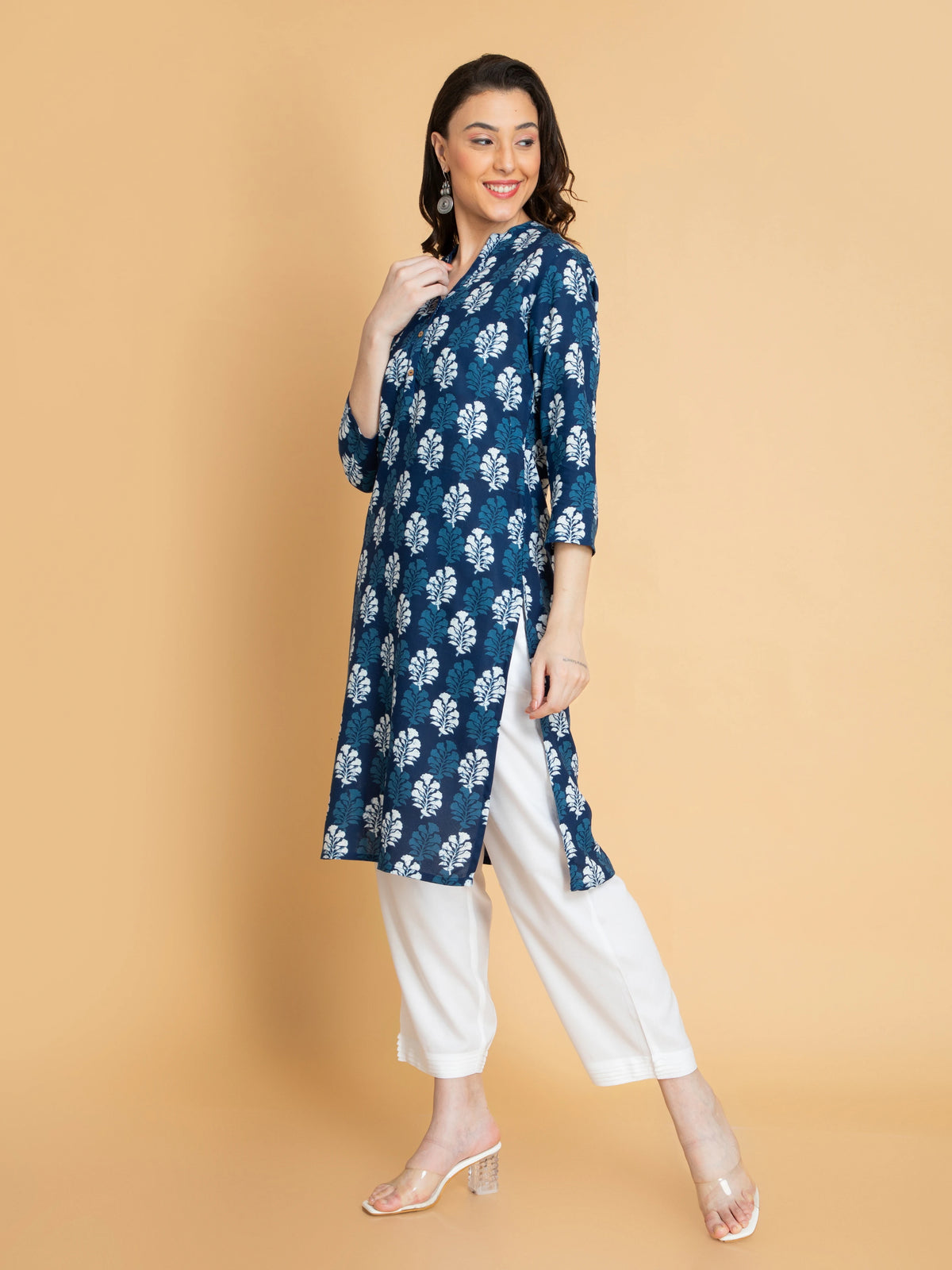 Rayon Contemporary Printed Long Kurti