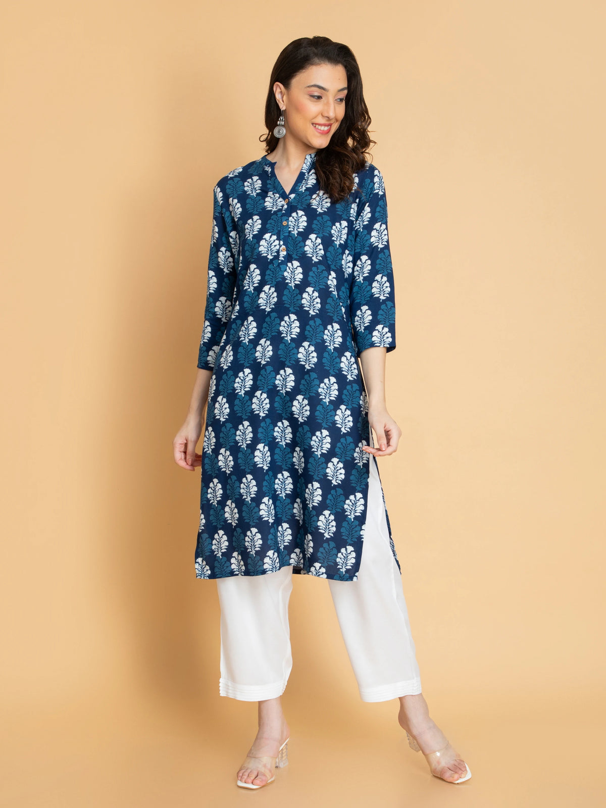 Rayon Contemporary Printed Long Kurti