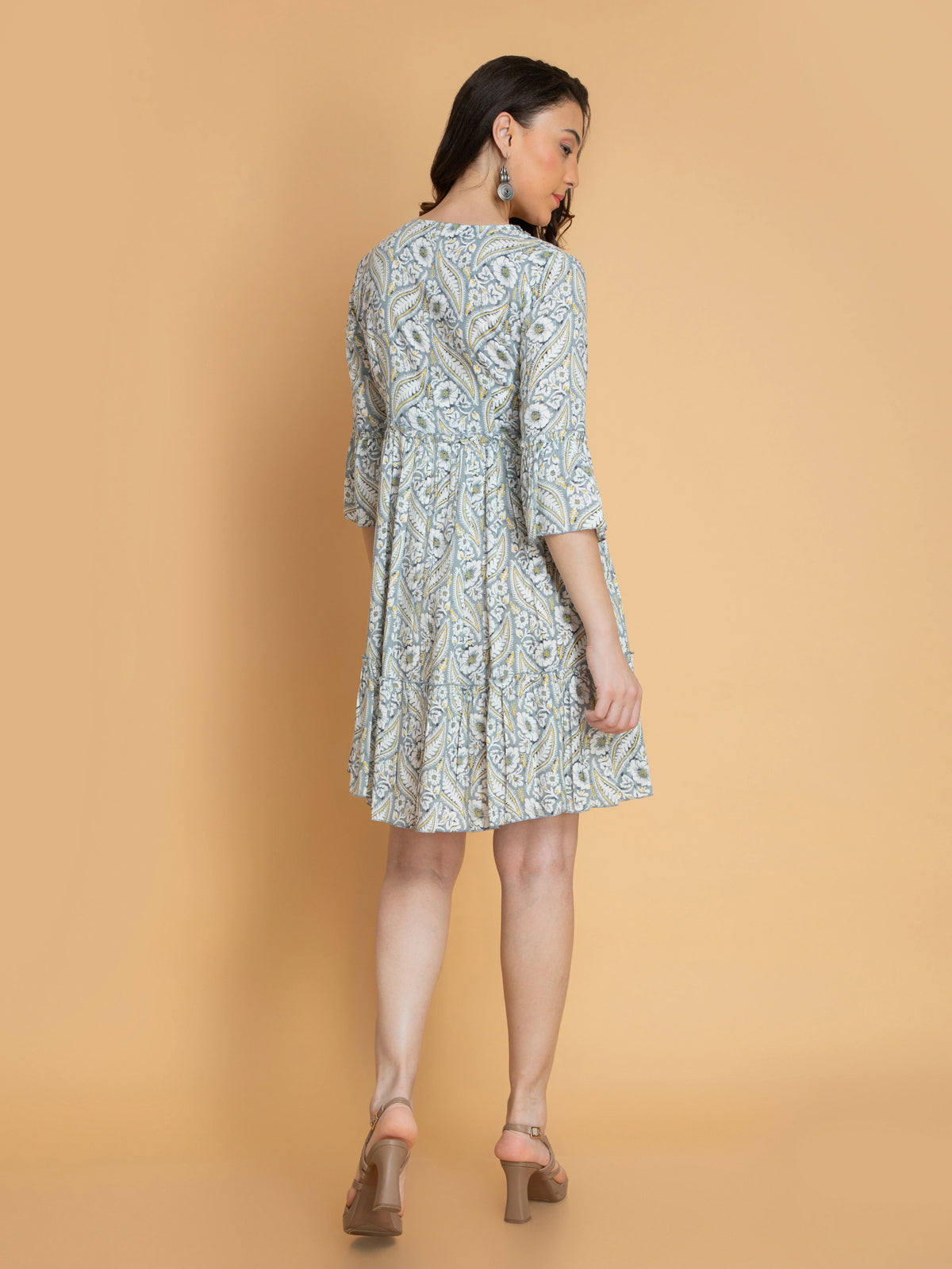 Printed Tiered Alya Cut Dress