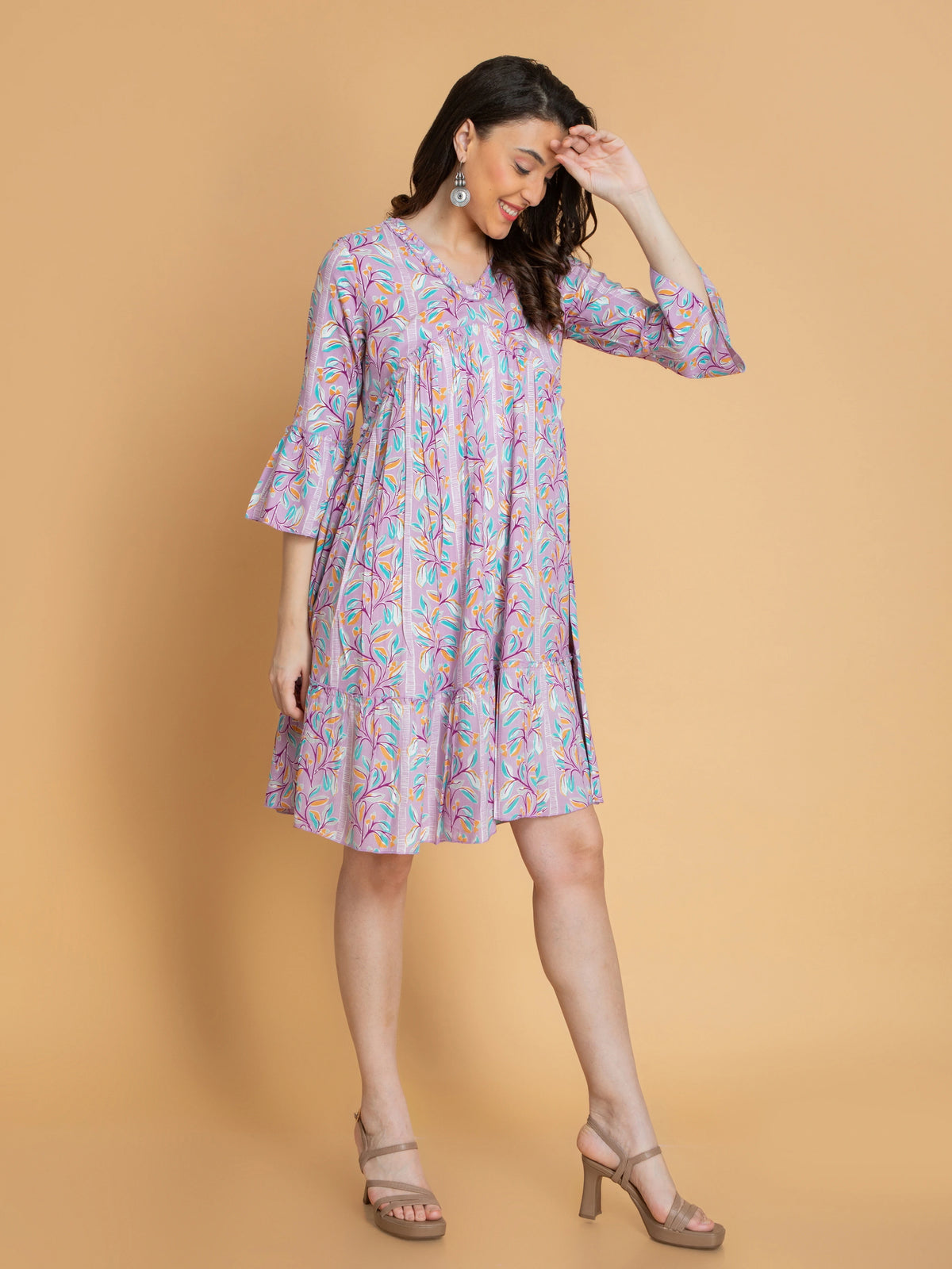 Flowy Rayon Printed Tiered Dress