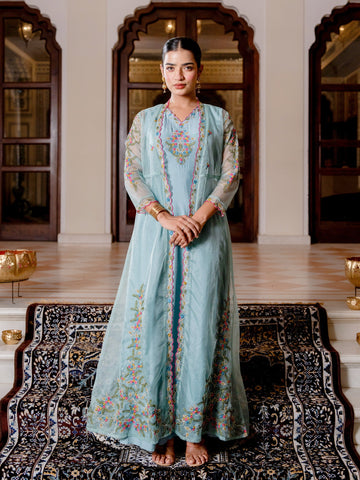 Angel Blue 2 Pcs Kurta Set in Muslin