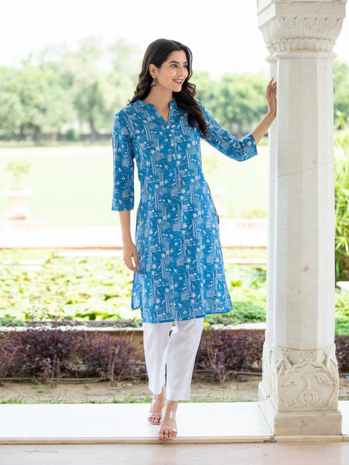 PRINTED CASUAL WEAR STRAIGHT KURTI