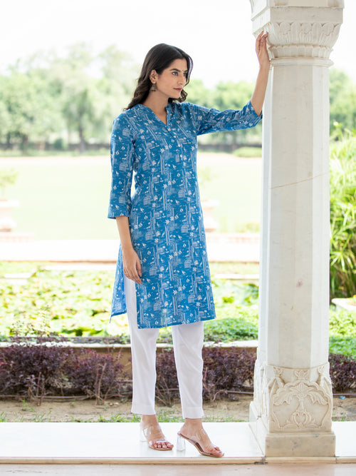 PRINTED CASUAL WEAR STRAIGHT KURTI