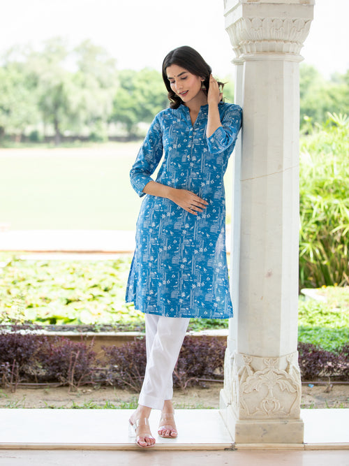 PRINTED CASUAL WEAR STRAIGHT KURTI