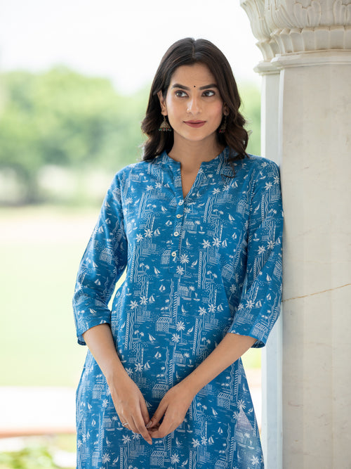 PRINTED CASUAL WEAR STRAIGHT KURTI