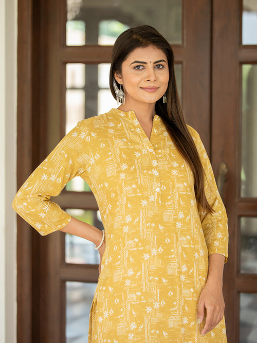 PRINTED CASUAL WEAR STRAIGHT KURTI