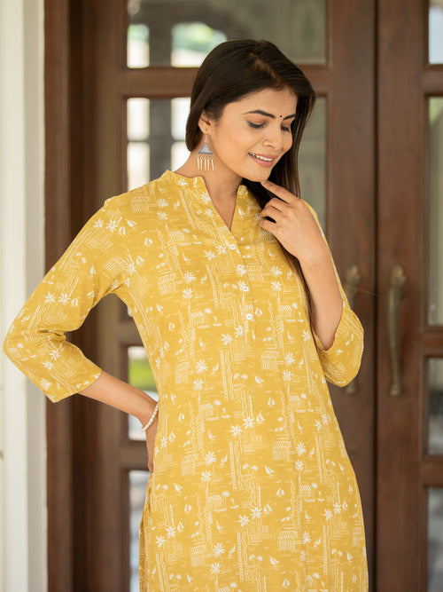 PRINTED CASUAL WEAR STRAIGHT KURTI