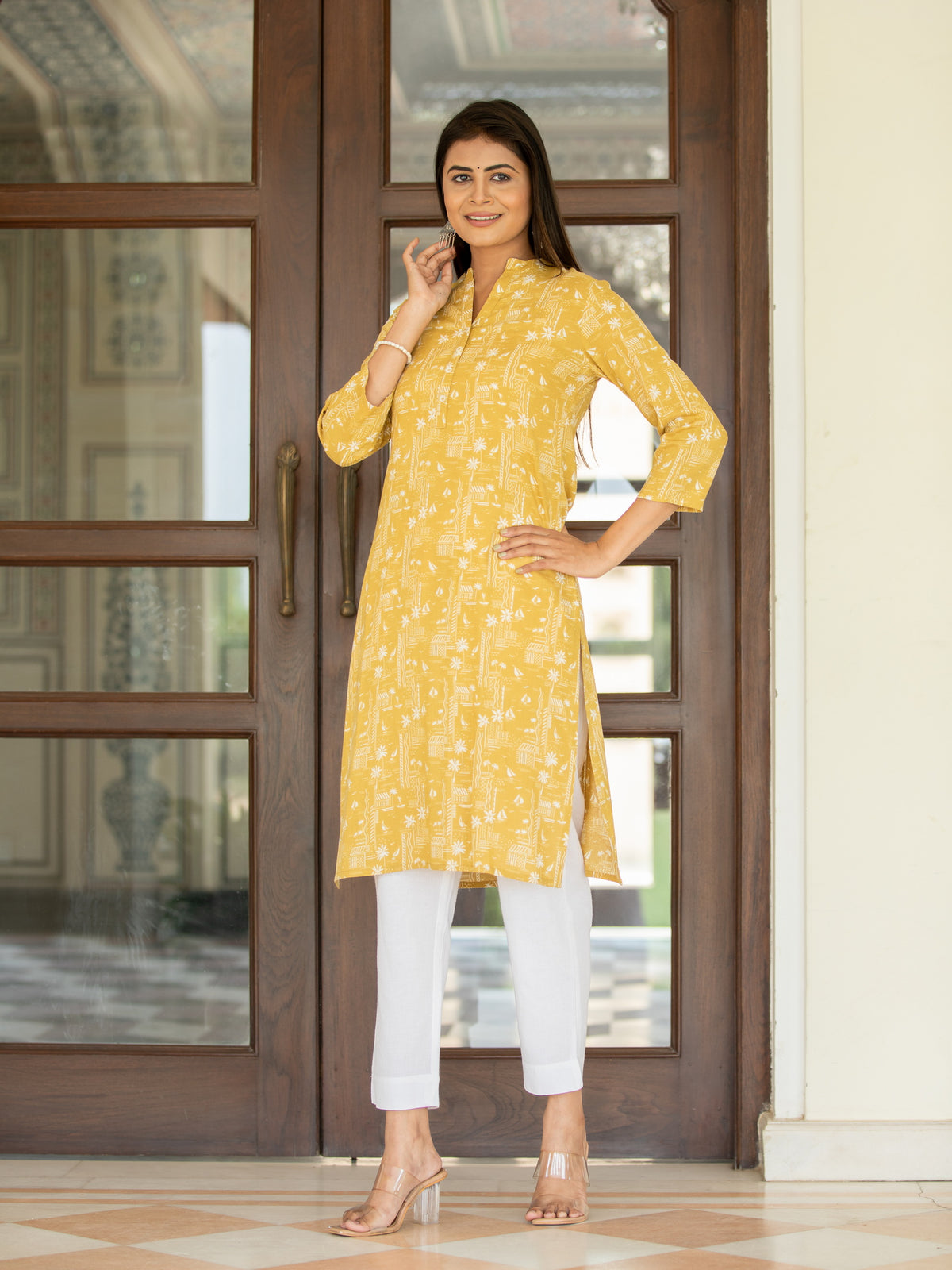 PRINTED CASUAL WEAR STRAIGHT KURTI