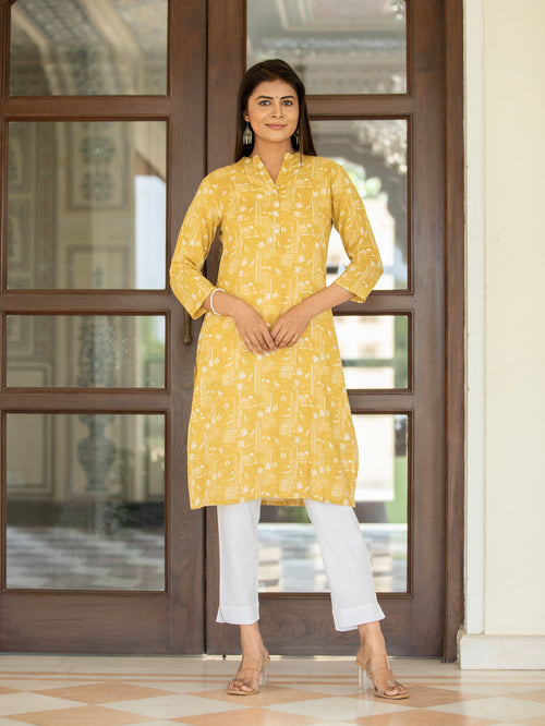 PRINTED CASUAL WEAR STRAIGHT KURTI