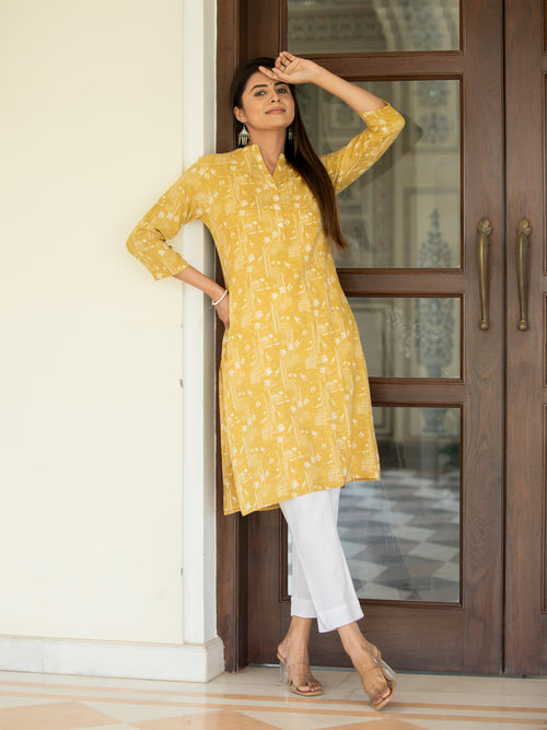 PRINTED CASUAL WEAR STRAIGHT KURTI