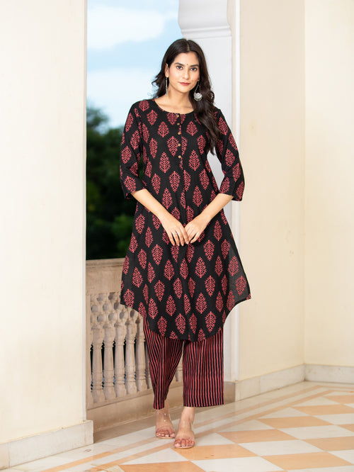 LINEN BLEND 2PC BAGH PRINT CO-ORD SET