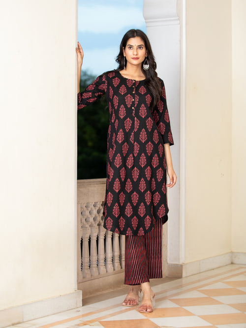 LINEN BLEND 2PC BAGH PRINT CO-ORD SET