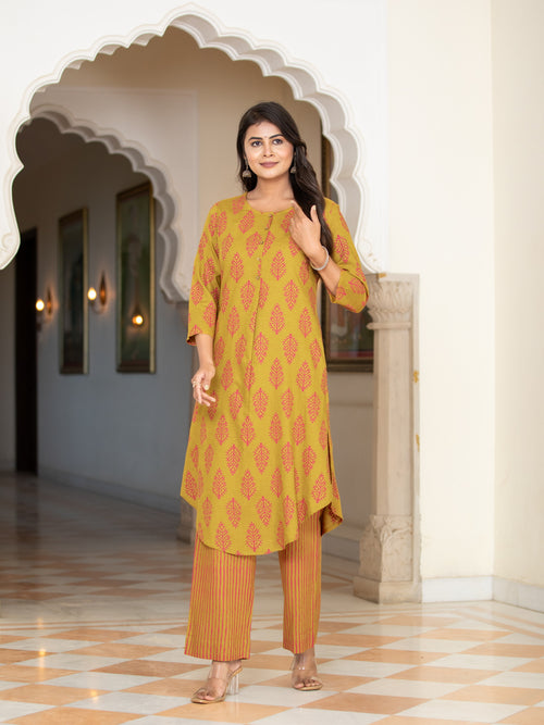 LINEN BLEND 2PC BAGH PRINT CO-ORD SET