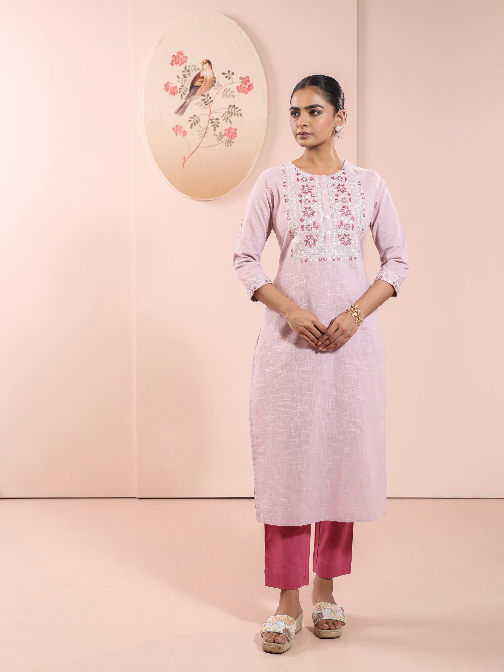 Mouve 2 Pcs Kurta Set in Cotton Slub