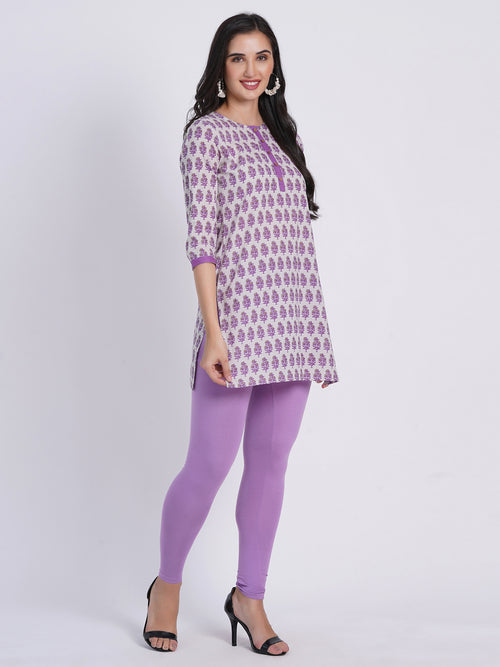 Mul Cotton Floral Printed Short Kurti