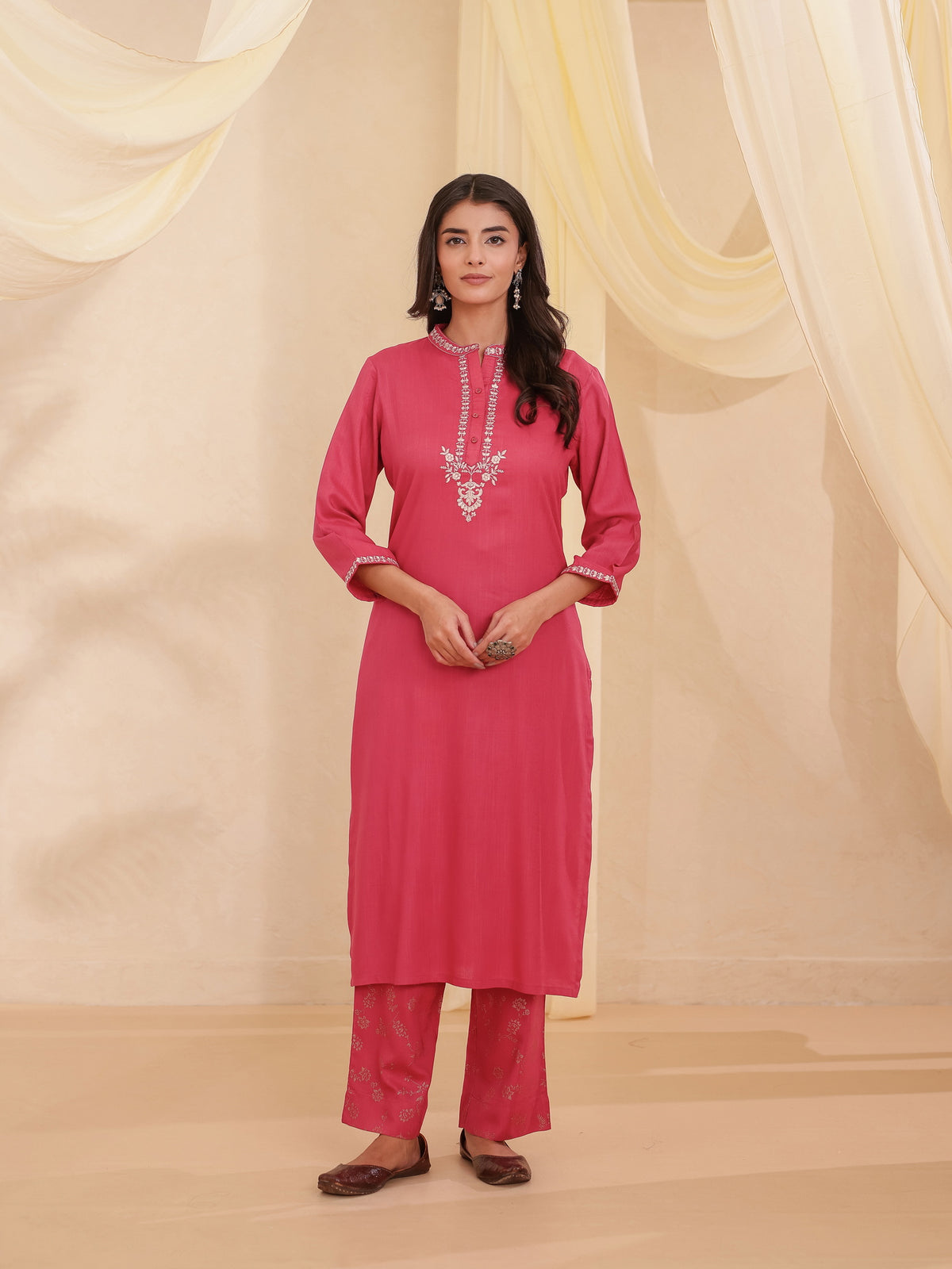 FESTIVE EMBROIDERED STRAIGHT KURTA SET