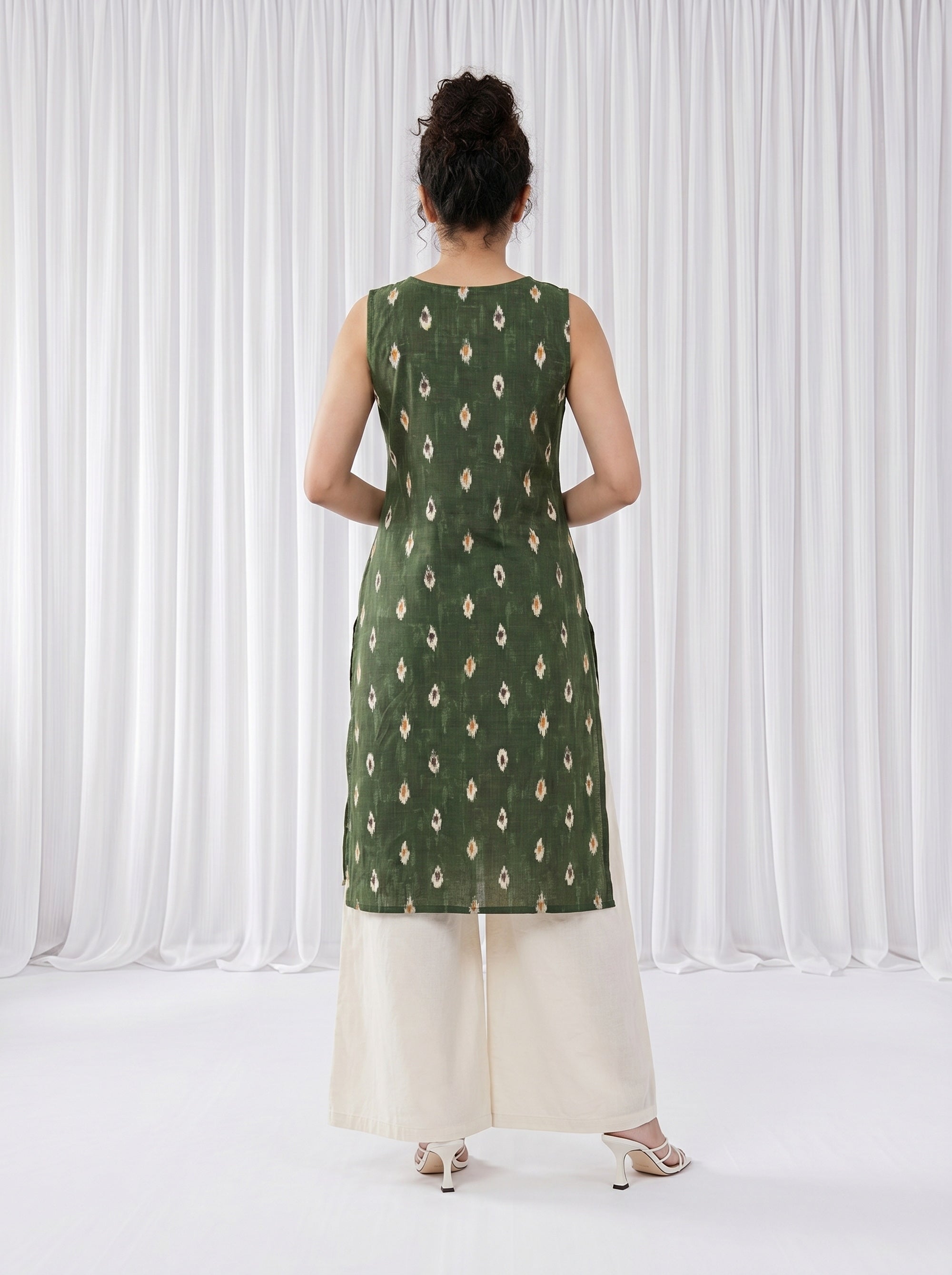 Olive Kurti in Cotton Slub