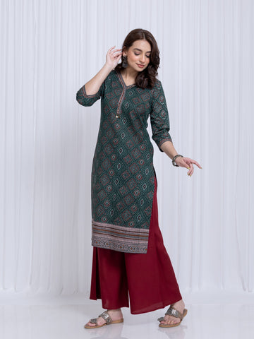 Duck Green Kurti in Mul Cotton