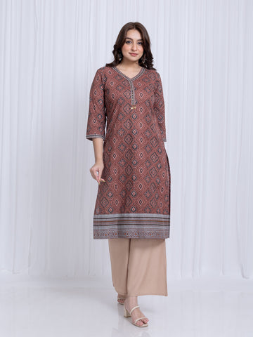 Oxblood Red Kurti in Mul Cotton