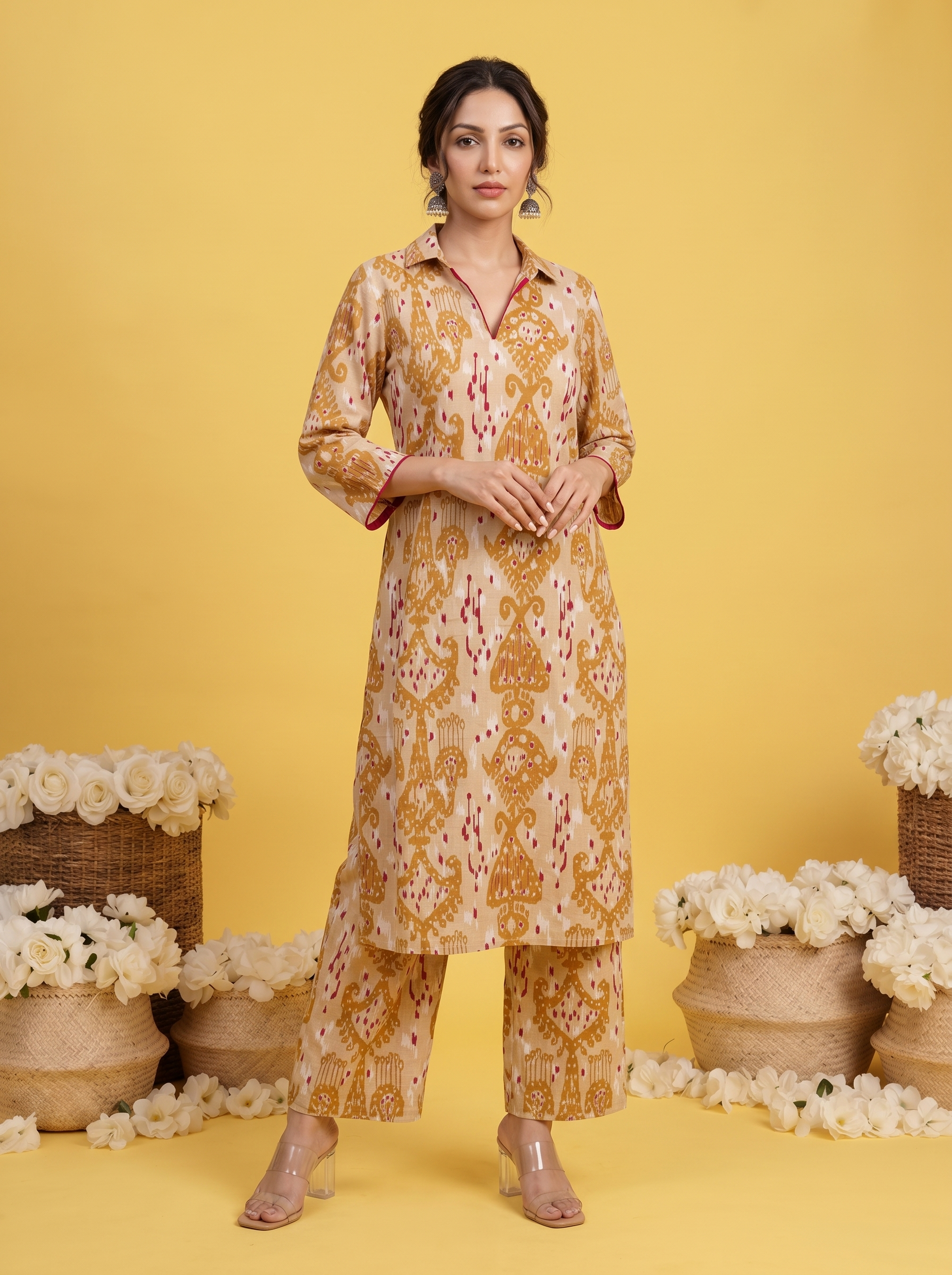 A stylish 2pc coord-set in an elegant IKAT -inspired print for effortless everyday charm.