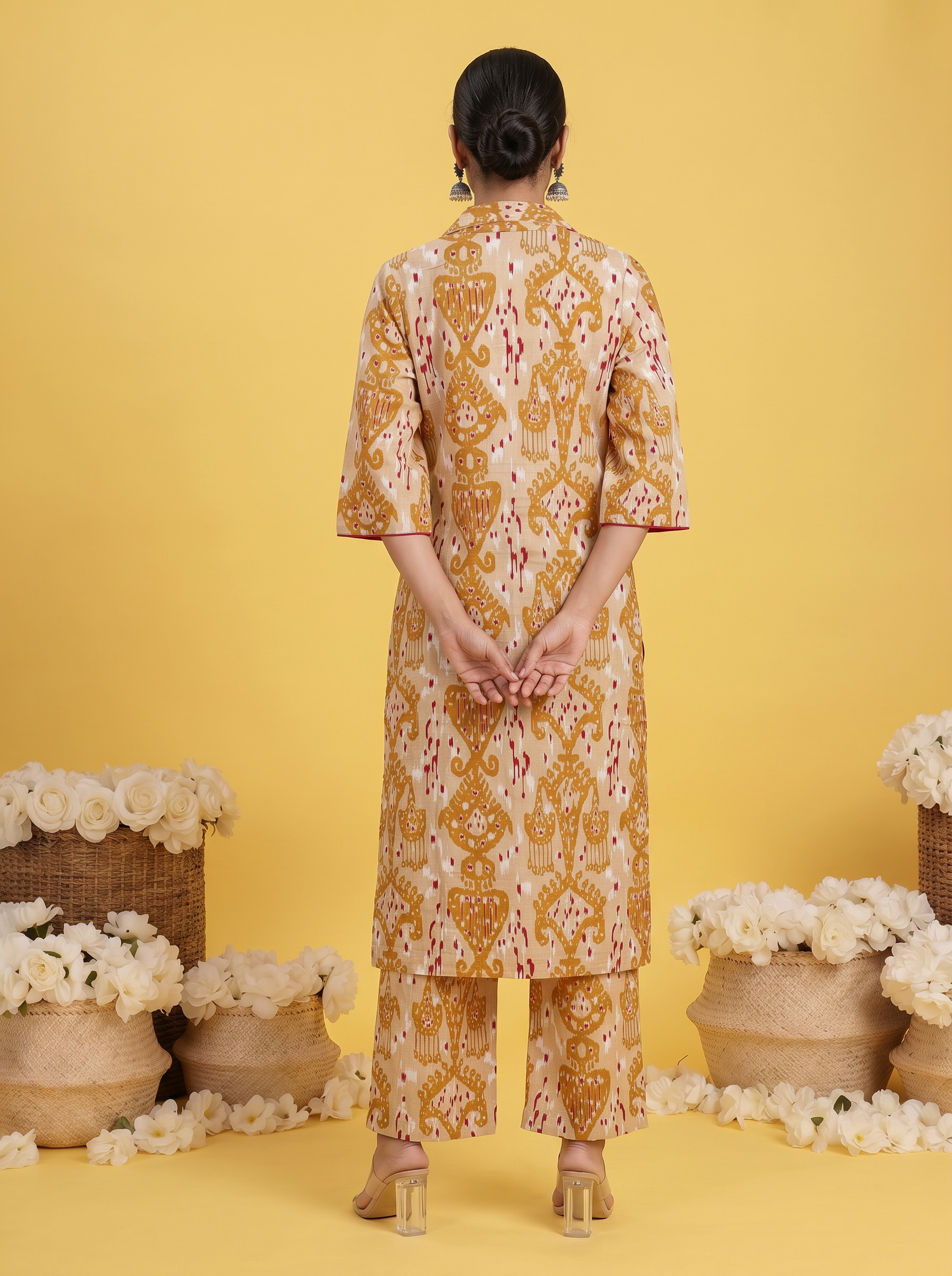 A stylish 2pc coord-set in an elegant IKAT -inspired print for effortless everyday charm.