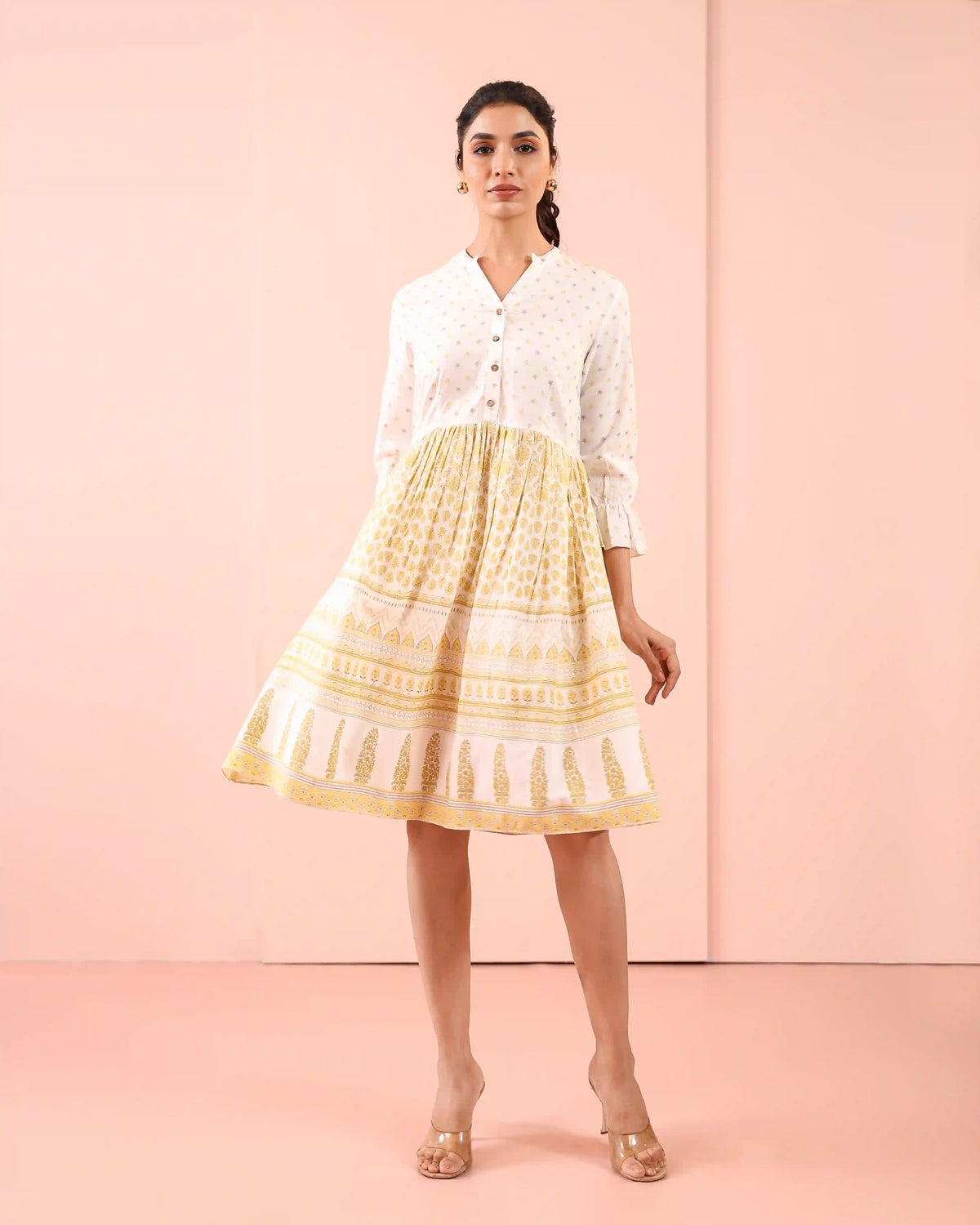 Women Off White flared-short-dress