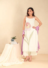 FLORAL PLACEMENT EMBROIDERED 3PCS KURTA SET