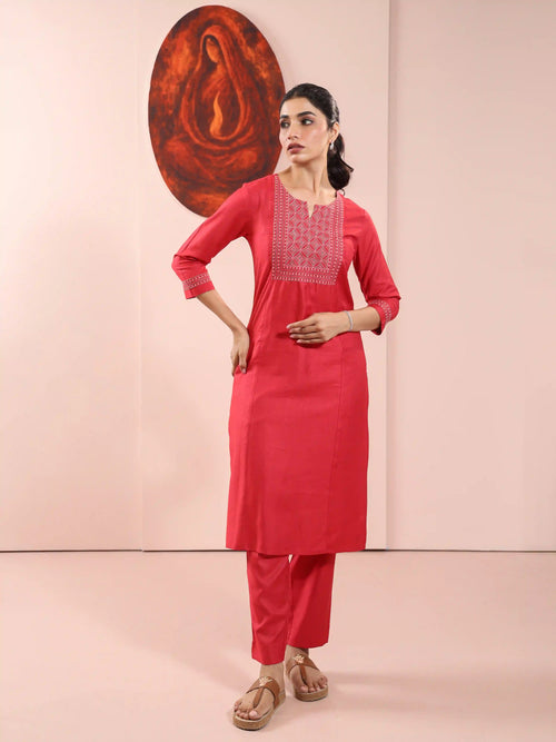 TUSSER SILK KANTHA EMBROIDERED KURTI