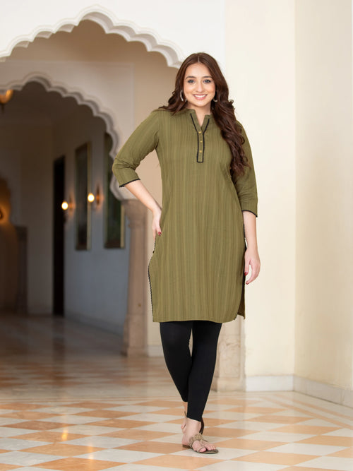 COTTON DOBBY SINGLE STRAIGHT KURTI