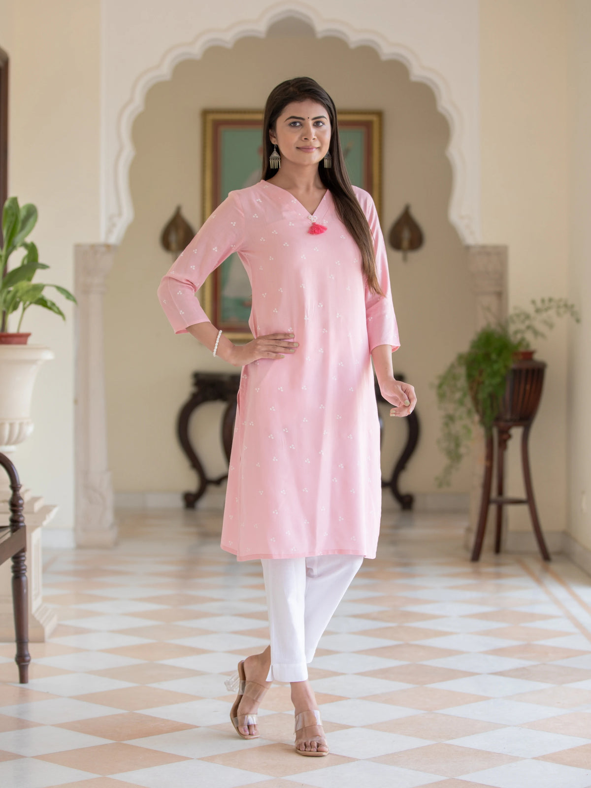 KHADI PRINTED STRAIGHT KURTI