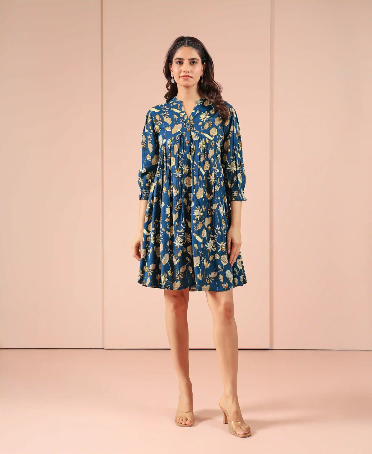 SUTI WOMEN RAYON PRINTED SHORT DRESS