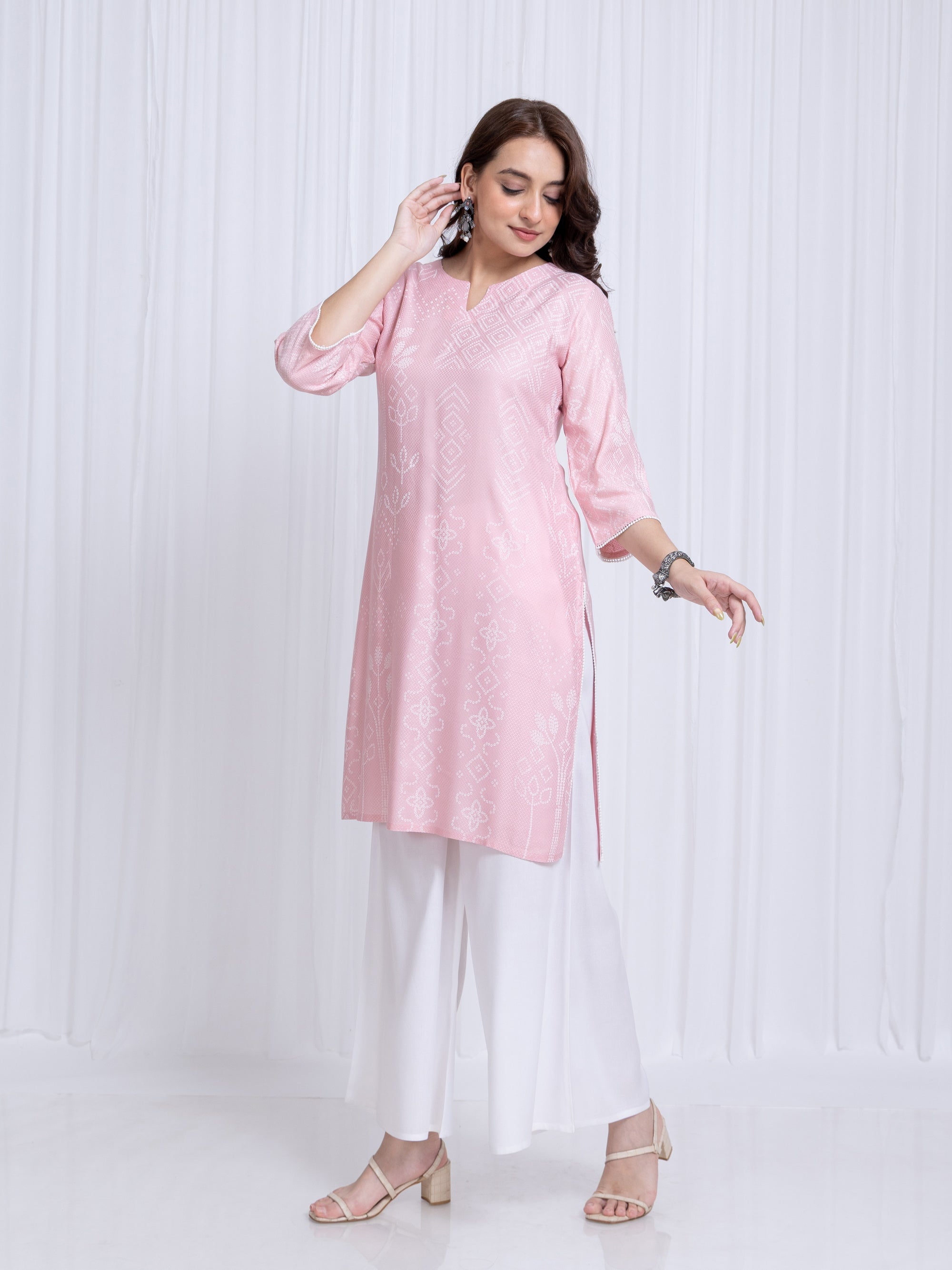 Conch Shell Kurti in Rayon Dobby
