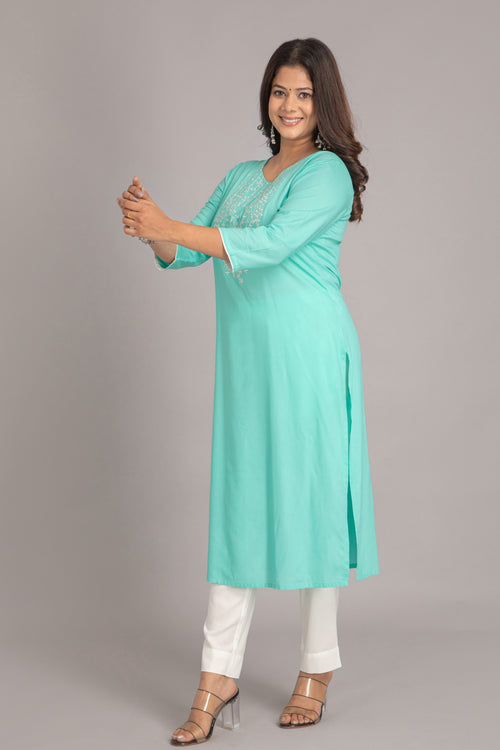 DAYOUT / WORK WEAR EMBROIDERED 2PCS KURTA SET