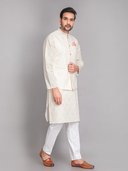 MENS KHADI LINEN PRINTED JACKET