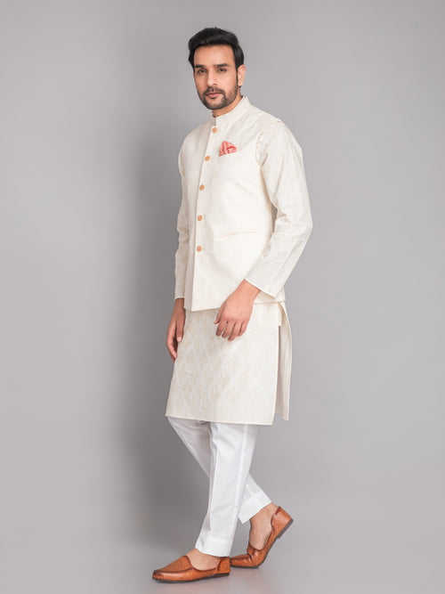 MENS KHADI LINEN PRINTED JACKET