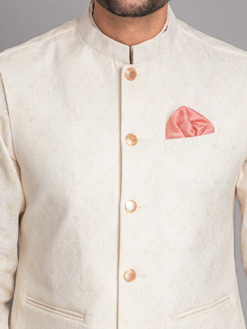 MENS KHADI LINEN PRINTED JACKET