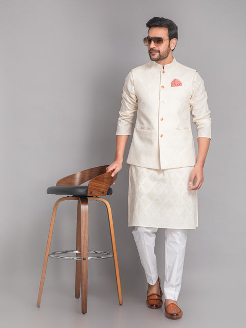 MENS KHADI LINEN PRINTED JACKET